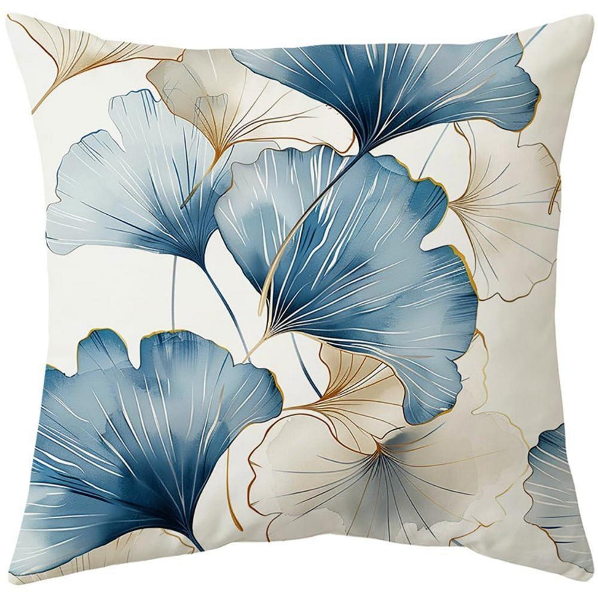 Moderne Kissenbezüge 4er Set 45x45cm Ginkgoblatt-Design