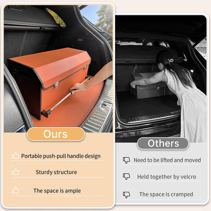Kofferraum Organizer mit Deckel – 60L Faltbare Aufbewahrungsbox Orange