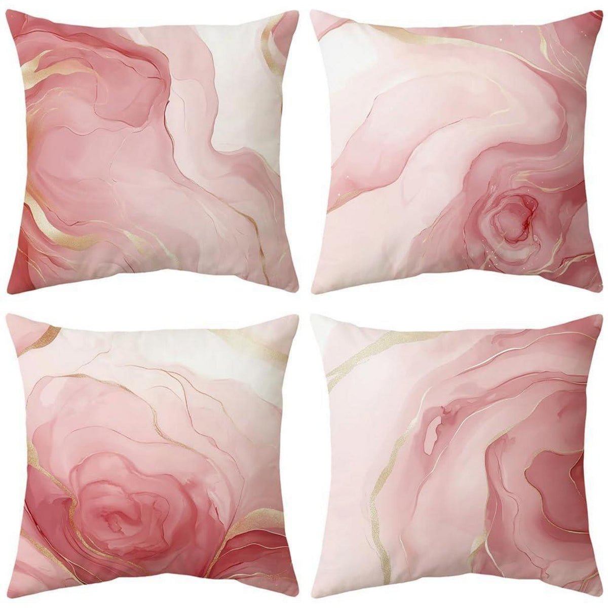 4er Set Kissenbezüge 45x45 Rosa – Modern & Weich