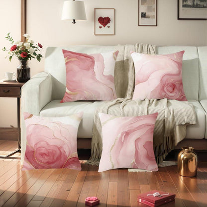 4er Set Kissenbezüge 45x45 Rosa – Modern & Weich