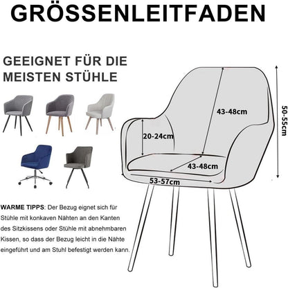 Stretch Samt Stuhlhussen 2er Set - Universal Sesselbezug Kamel