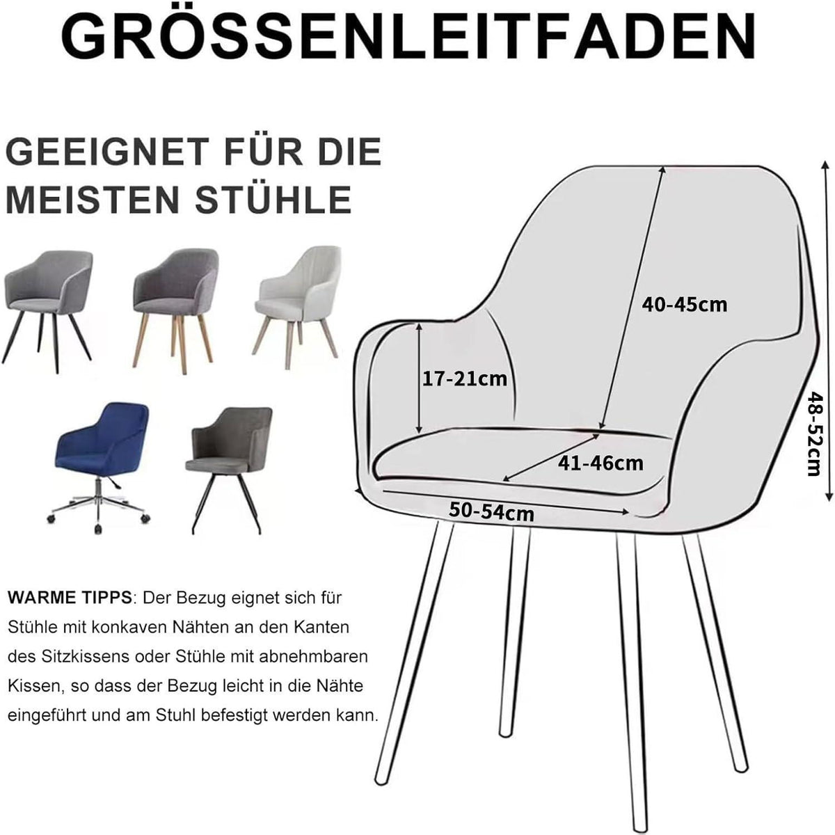 Stretch Samt Stuhlhussen Set - Braun, 4er Pack