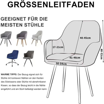 Stretch Samt Stuhlhussen Set - Braun, 4er Pack