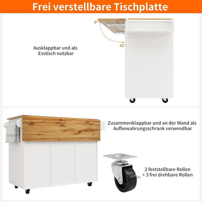 Moderne Kücheninsel mit Klapptisch & Stauraum