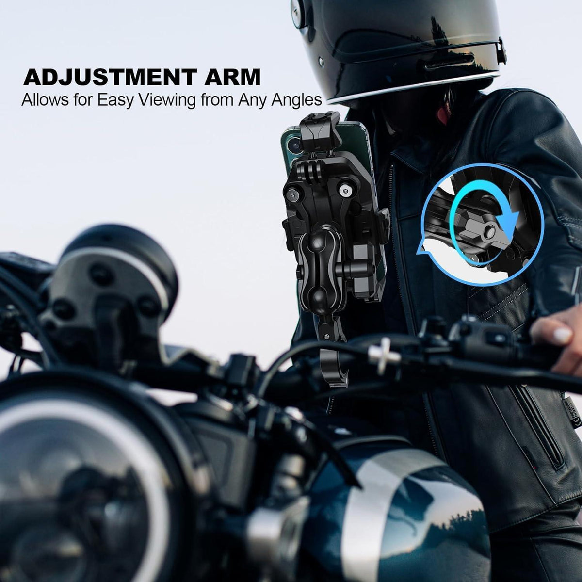 Motorrad Handyhalterung Anti-Vibration, 720° Verstellbar