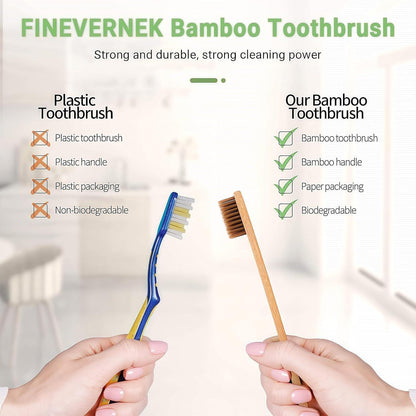 Bambus Zahnbürsten 4er Pack, biologisch abbaubar, vegan