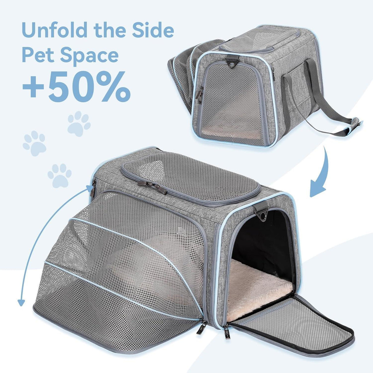 Faltbare Transporttasche für Katze & Hund – Komfort & Sicherheit