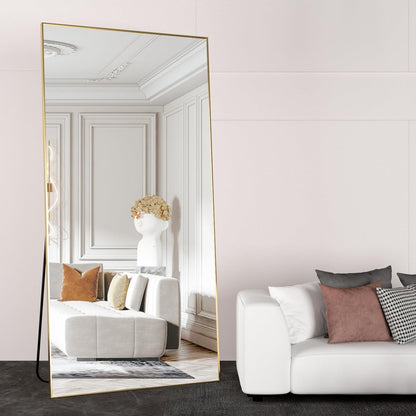 Ganzkörperspiegel 193x86cm – Großer Standspiegel Schwarz/Gold