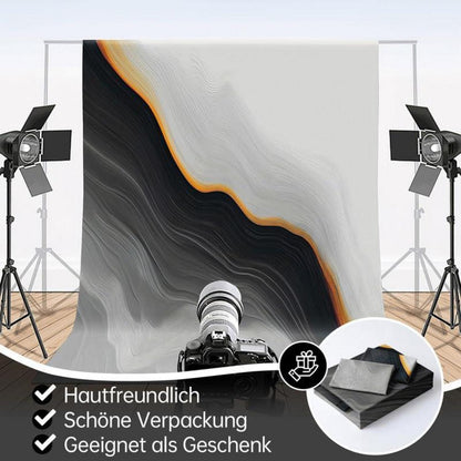 Marmor Bettwäsche Set Grau Gold 135x200cm - 3D Effekt & Luxus