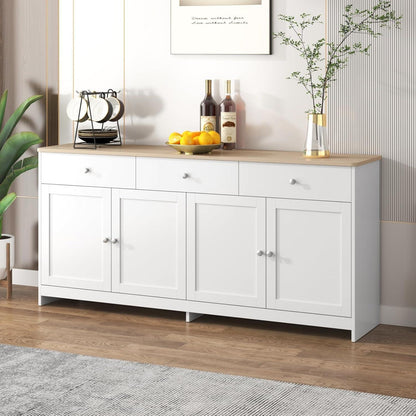Weißes Sideboard mit 3 Schubladen & 4 Türen – 160cm