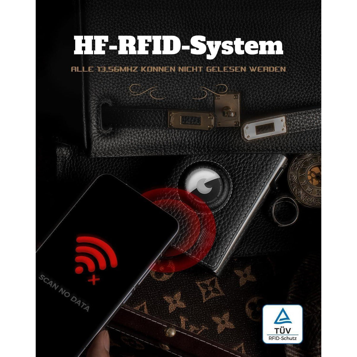 Geldbörse Herren Airtag mit XL Münzfach & RFID Schutz