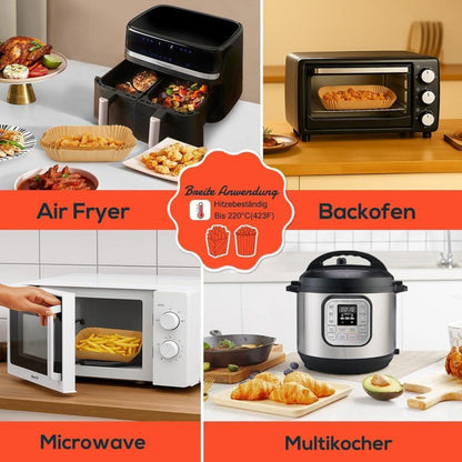 Backpapier für Heißluftfritteuse – 220 Stück, Dual Zone