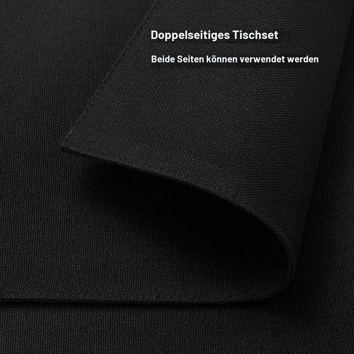 Abwaschbare Tischsets 6er Set Schwarz Rechteckig