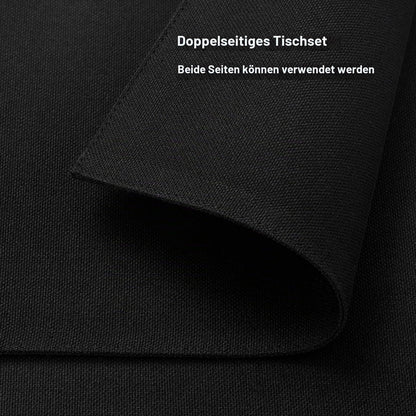 Abwaschbare Tischsets 6er Set Schwarz Rechteckig