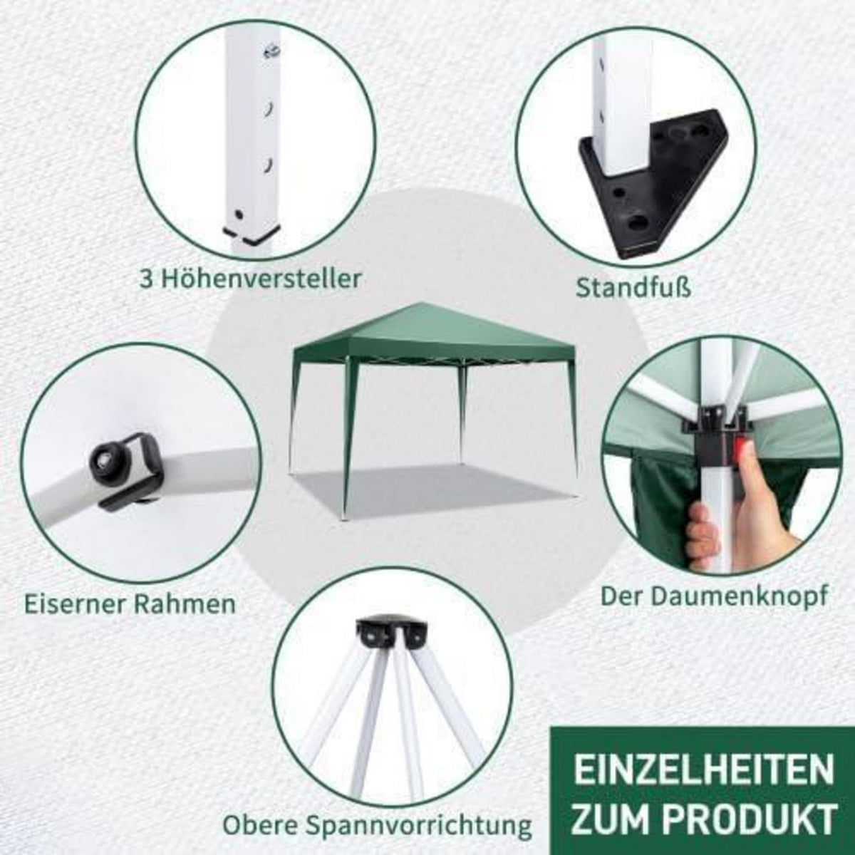 3x3m Gazebo – Wasserdicht, UV-Schutz für Garten & Events