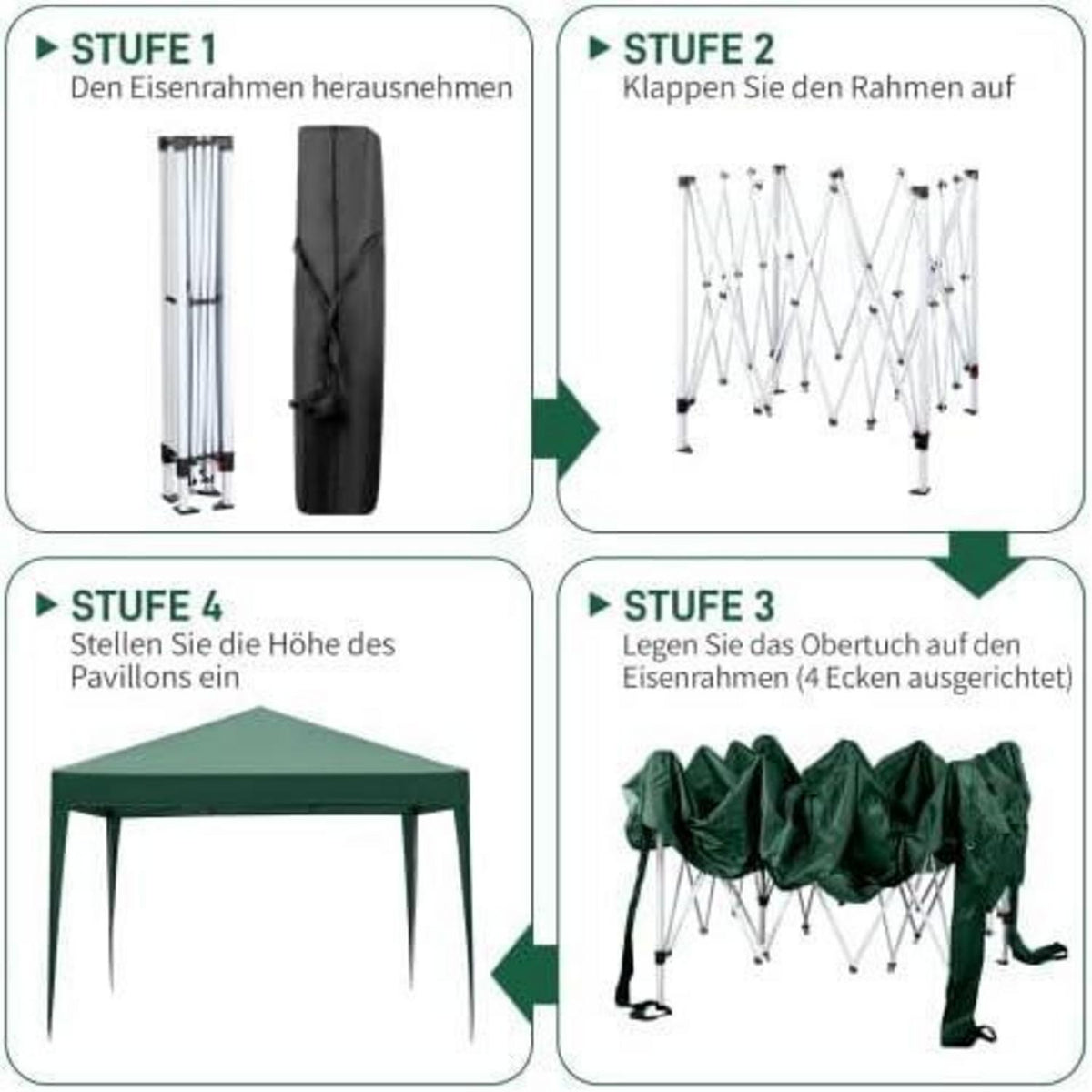 3x3m Gazebo – Wasserdicht, UV-Schutz für Garten & Events