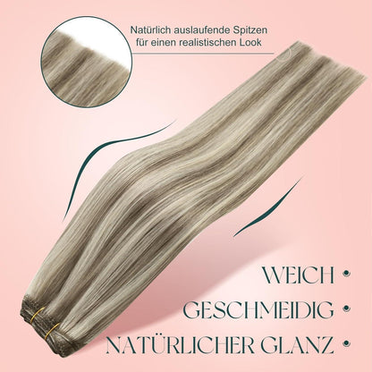 Echthaar Tressen Blond – 45cm, 100g, #P8/60