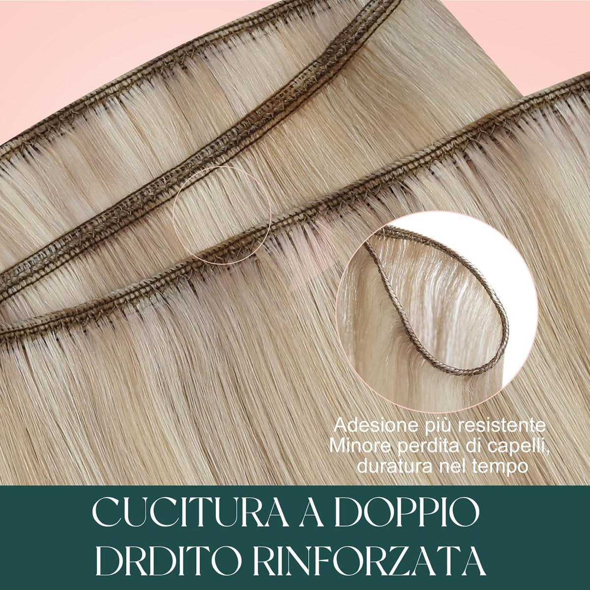 Echthaar Tressen Blond Highlight #P16/22, 30cm