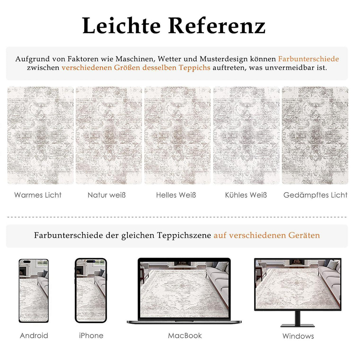 Vintage Grau Teppich Wohnzimmer 150x210cm Waschbar