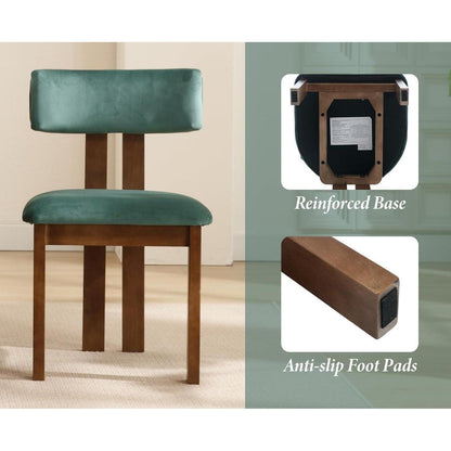 Retro Esszimmerstühle Set 4 – Samt, Grün