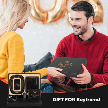 Geschenkset für Ihn: Gürtel, Brieftasche, Armband & Schlüsselanhänger