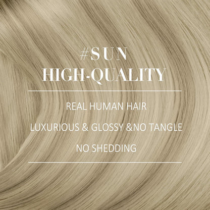 Echthaar Nano Extensions Ombre Aschblond 40cm