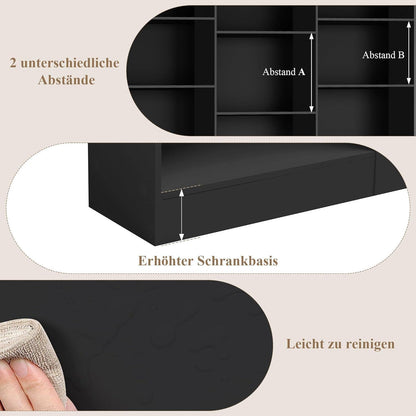 Bücherregal 188 cm mit 17 Fächern – Standregal für Wohnzimmer & Büro