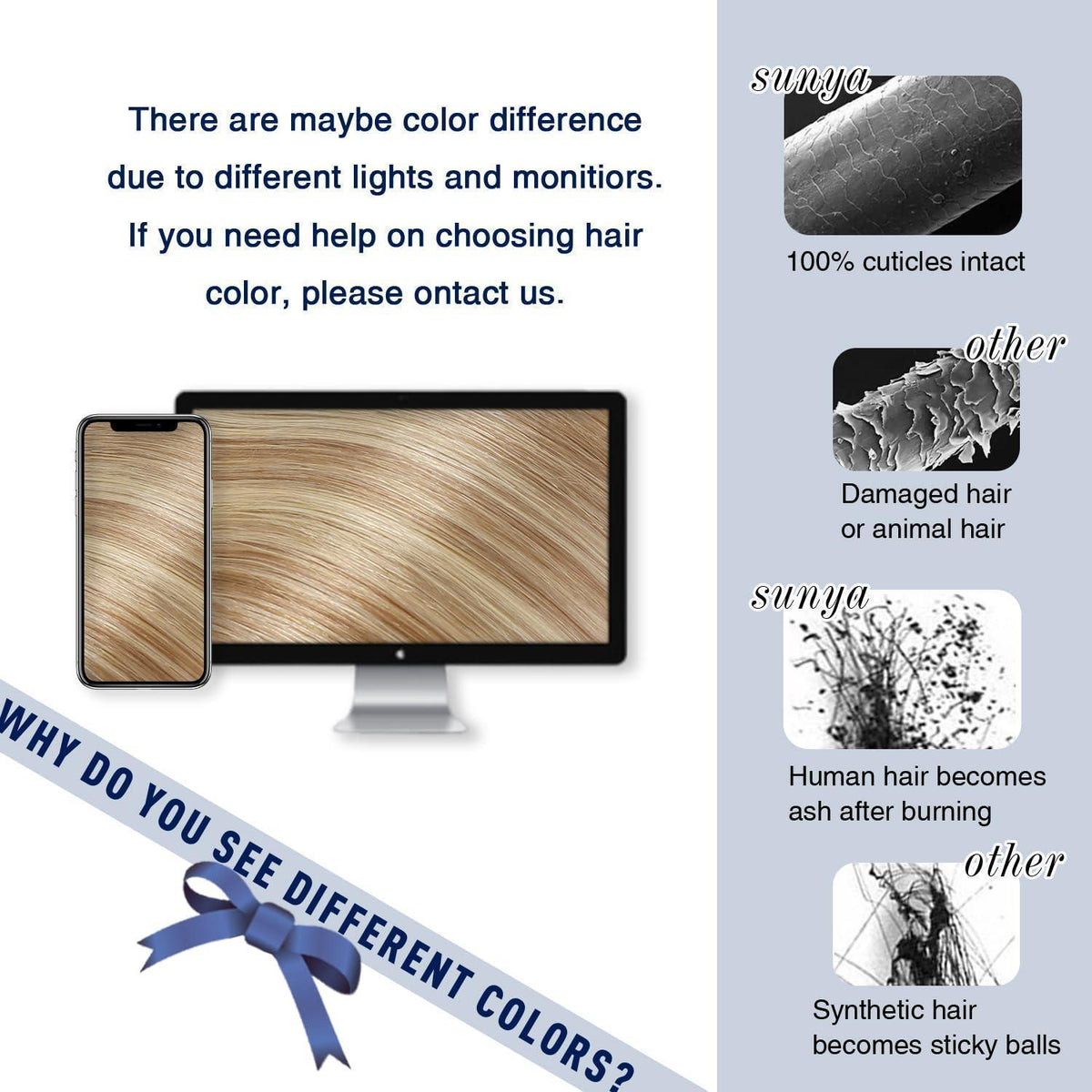 Echthaar Clip-Ins Aschblond mit Platinblond, 45cm
