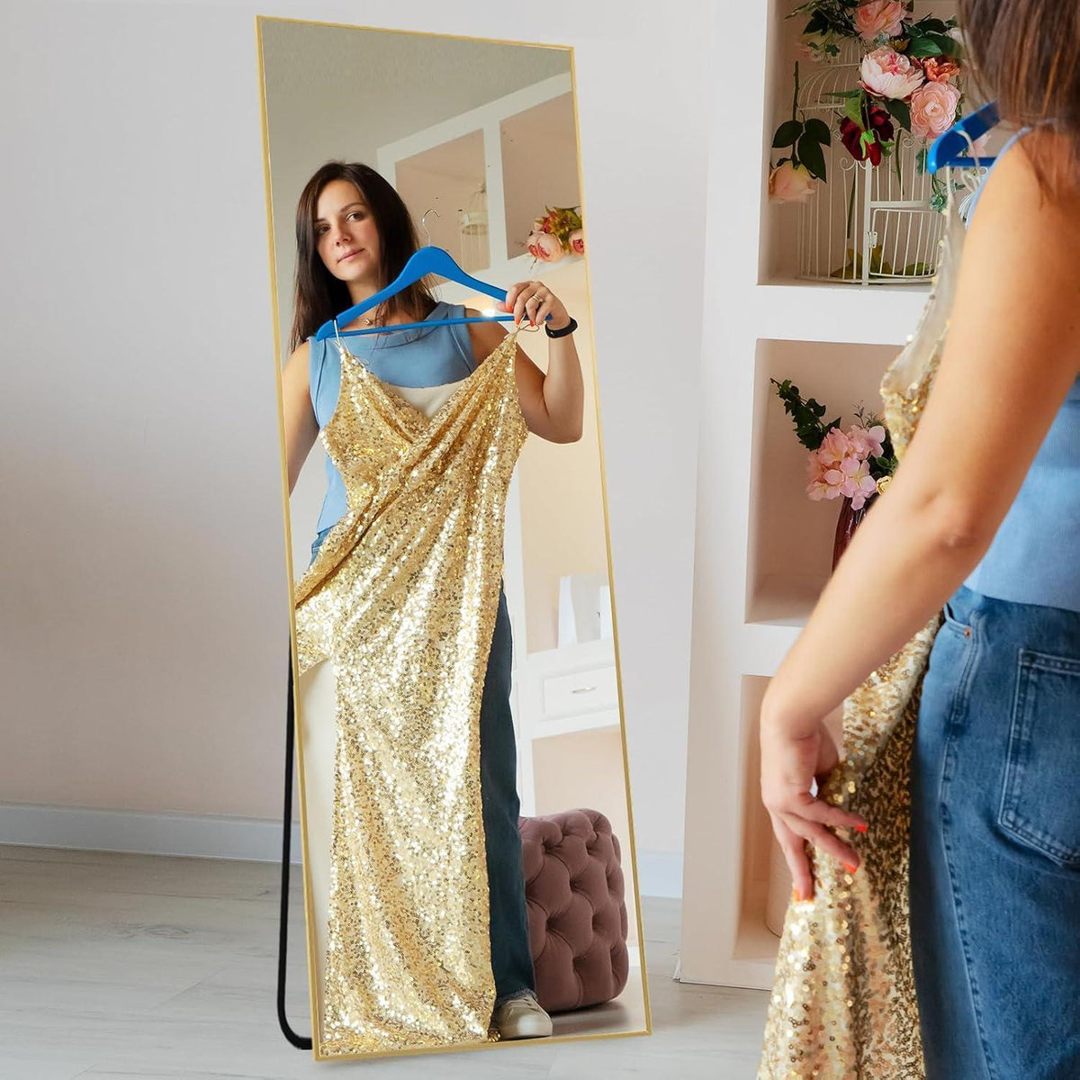Ganzkörperspiegel 179x65cm – Stehspiegel für Schlafzimmer & Wohnzimmer