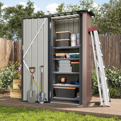 Gerätehaus 88x61cm – Starkes Pultdach-Gartenhaus Dunkelgrau