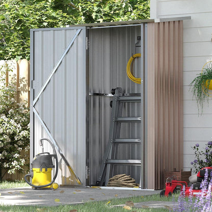 Gerätehaus 88x61cm – Starkes Pultdach-Gartenhaus Dunkelgrau