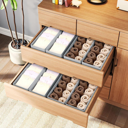 Schubladen Organizer 12er Set Faltbar Grau
