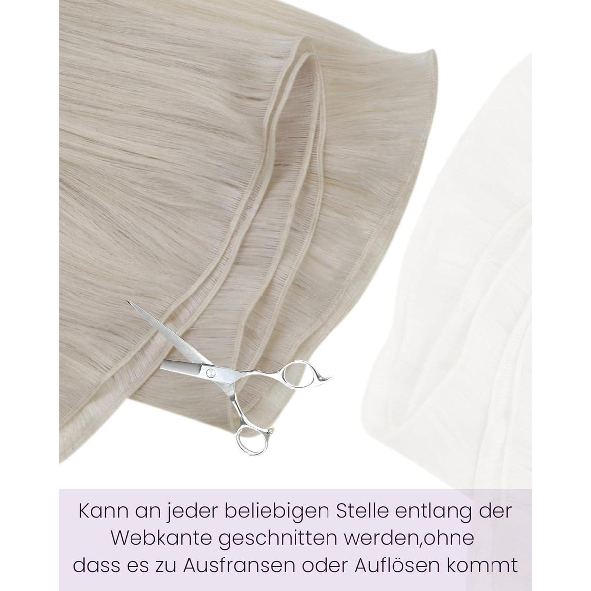 Echthaar Tressen Blond 60cm – Einnähhaare Platinblond #60