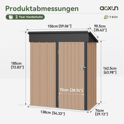 Metall Gartenschrank 5x3 ft – Wetterfest & Verriegelbar