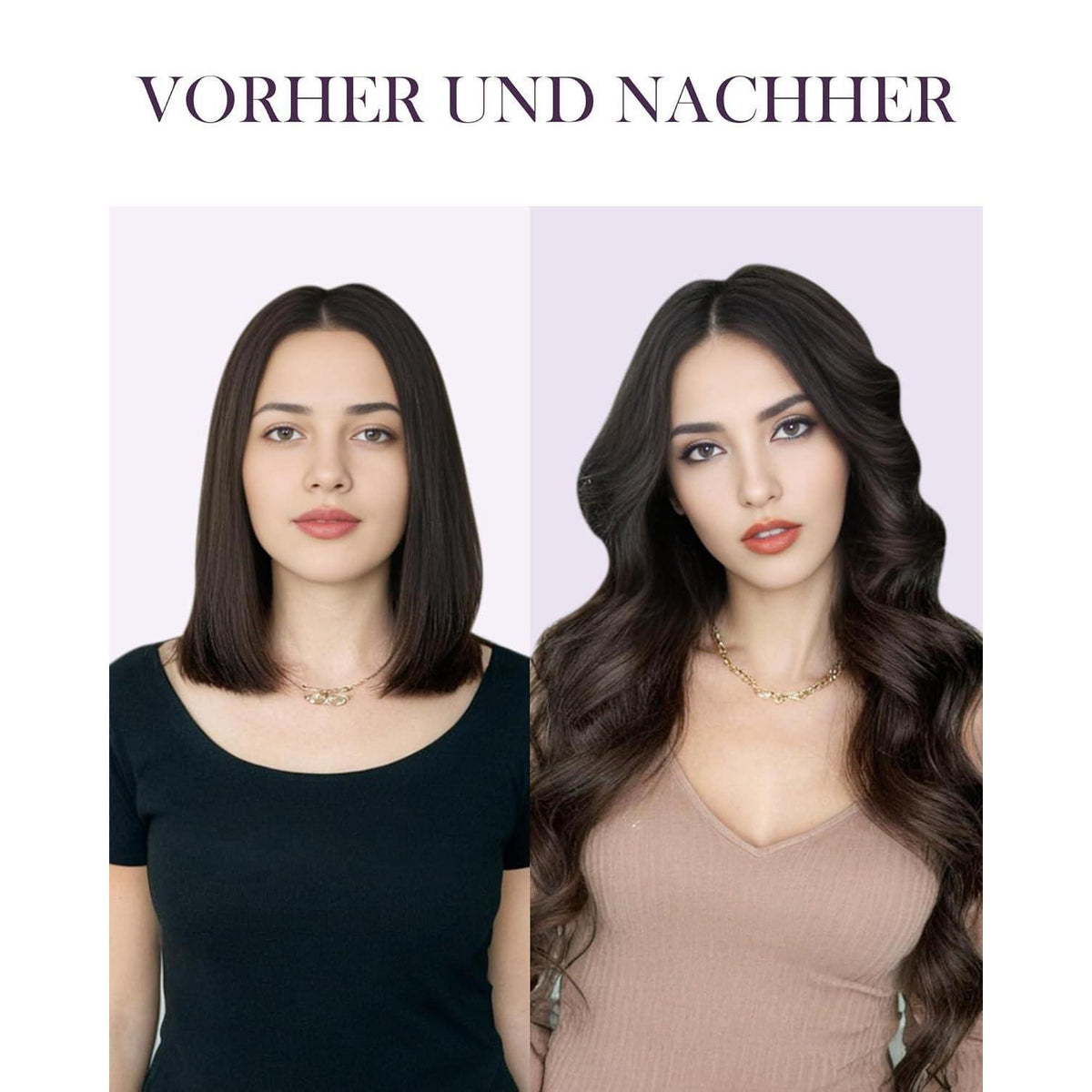 Echthaar Tressen Braun Balayage Ombre 40cm #2/8/2