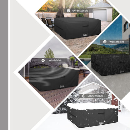 Wasserdichte Gartenmöbel Abdeckung 180x100x74cm Schwarz