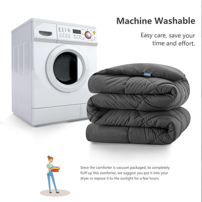 4-Jahreszeiten Bettdecke 135x200 cm Mikrofaser Grau