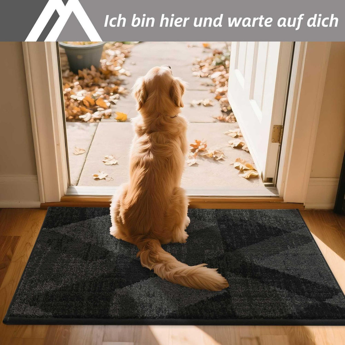 Fußmatte Karomuster Dunkelgrau 60x90 cm – Rutschfest & Saugfähig