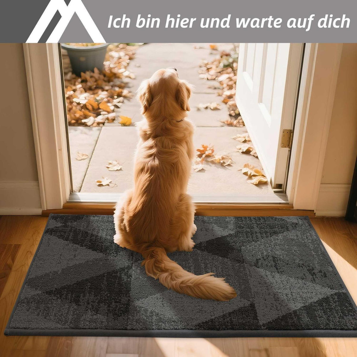 Fußmatte Karomuster Grau 50x80 cm – Rutschfest & Saugfähig