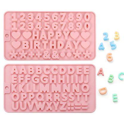 Silikonform Buchstaben Zahlen Set für Kuchen & Schokolade