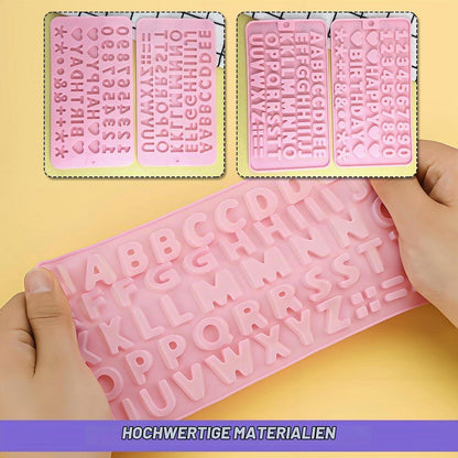 Silikonform Buchstaben Zahlen Set für Kuchen & Schokolade