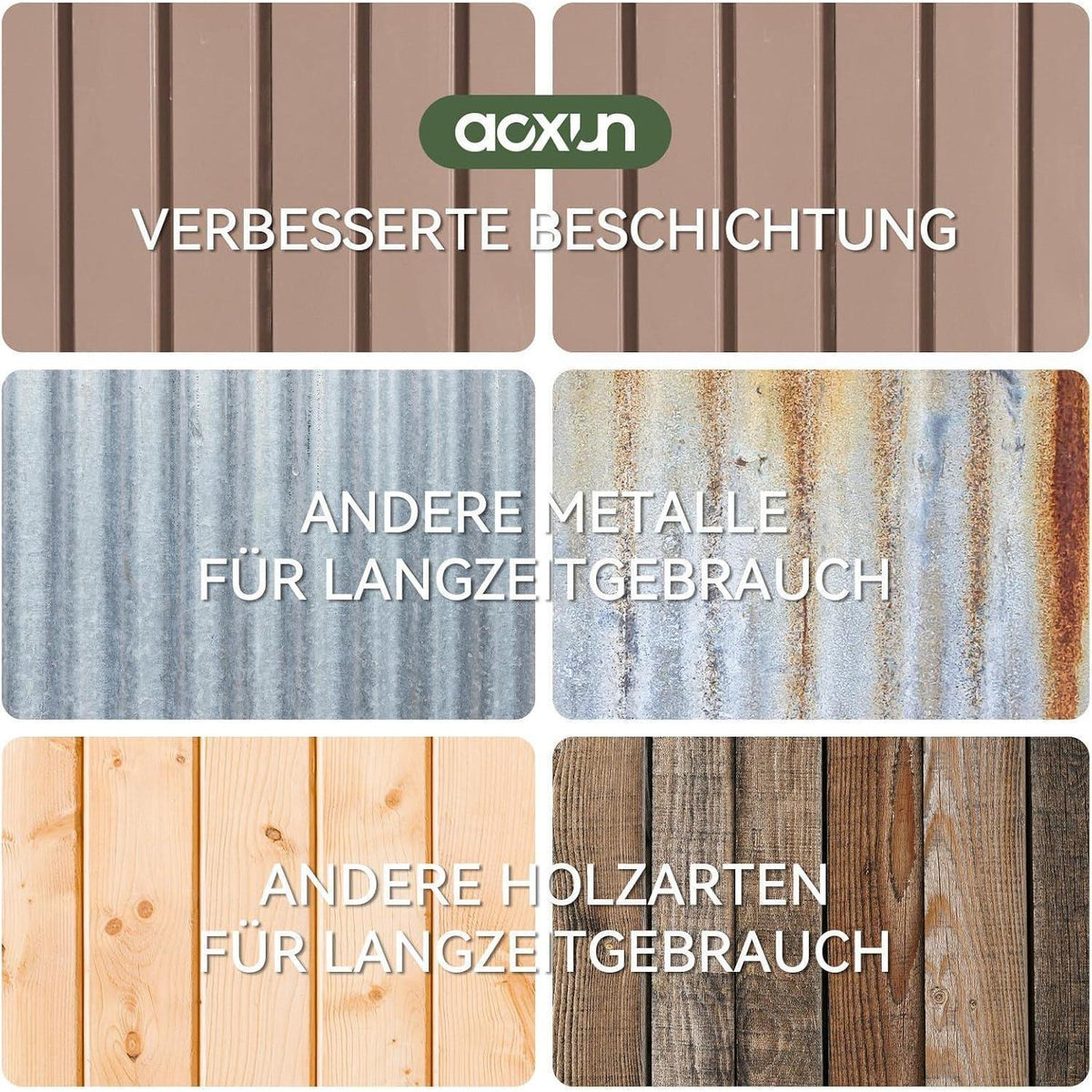 Gerätehaus Metall 200x188x123cm mit Fundamentrahmen Braun