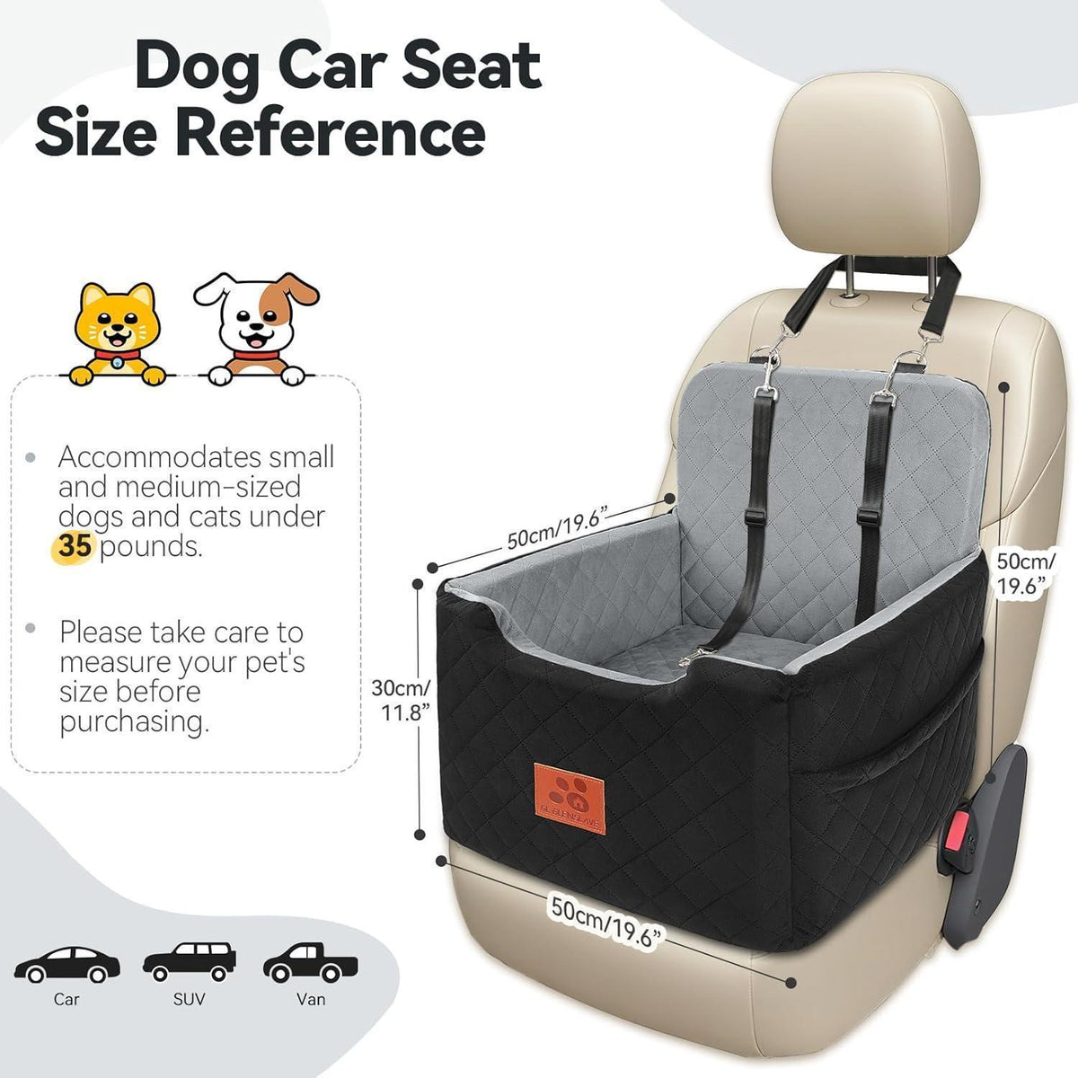 Hunde Autositz für kleine Hunde – Abnehmbar & Waschbar