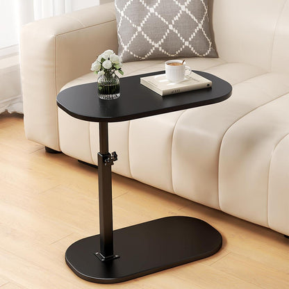 Höhenverstellbarer C-Form Beistelltisch 360° drehbar – Couchtisch Schwarz
