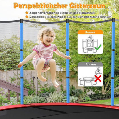 GYMAX Kindertrampolin 165cm mit Sicherheitsnetz & Randabdeckung