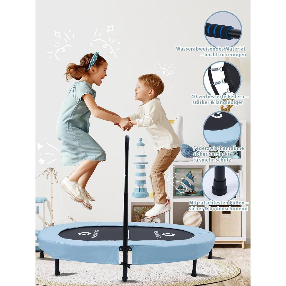 Orales Indoor Trampolin 2 Personen – Geräuscharm & Belastbar