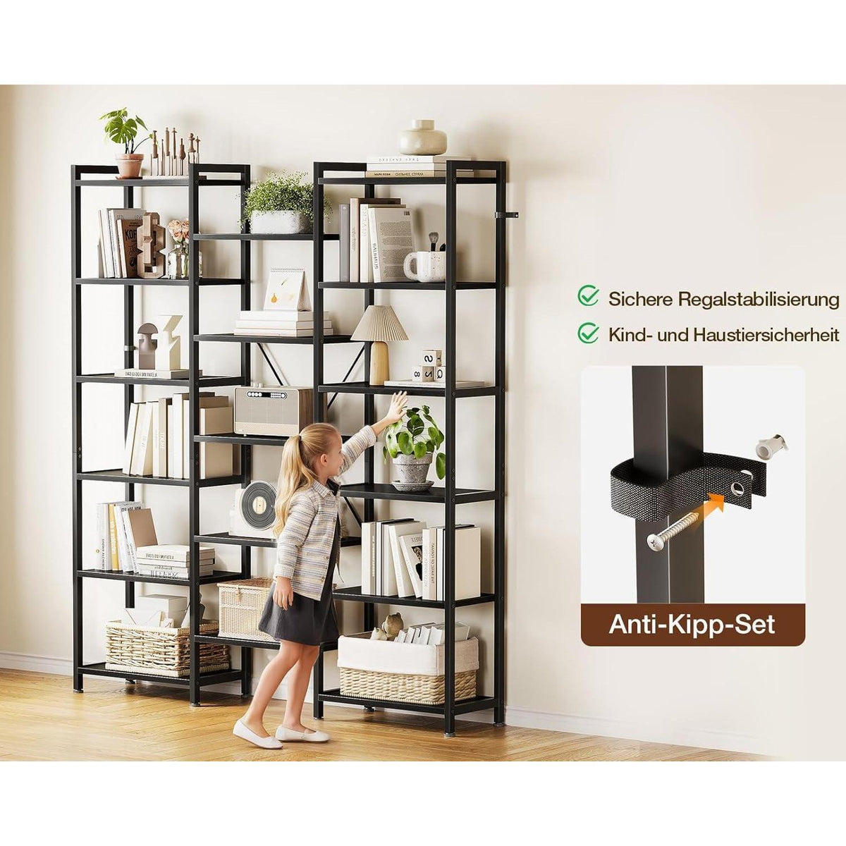 Bücherregal 6 Etagen Industrie Design – Raumteiler & Stauraum