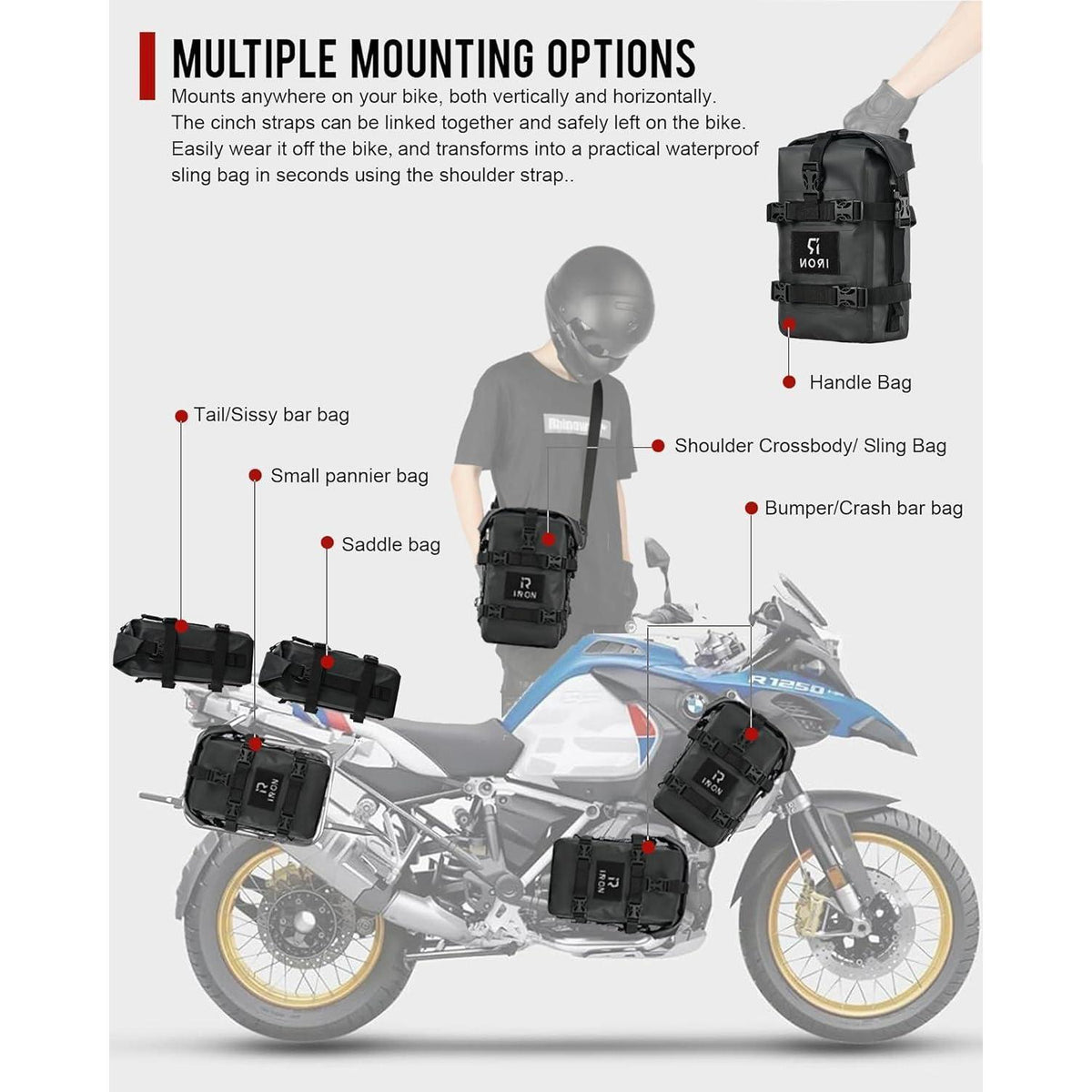 Motorrad Sturzbügeltaschen – 2x 5L Wasserdichte Seitentaschen