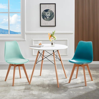 8er Set Esszimmerstühle Skandinavisch mit Sitzkissen & Holzbeinen