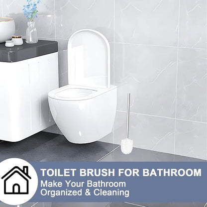 Edelstahl Toilettenbürsten Set 4er mit Klobürste Weiß